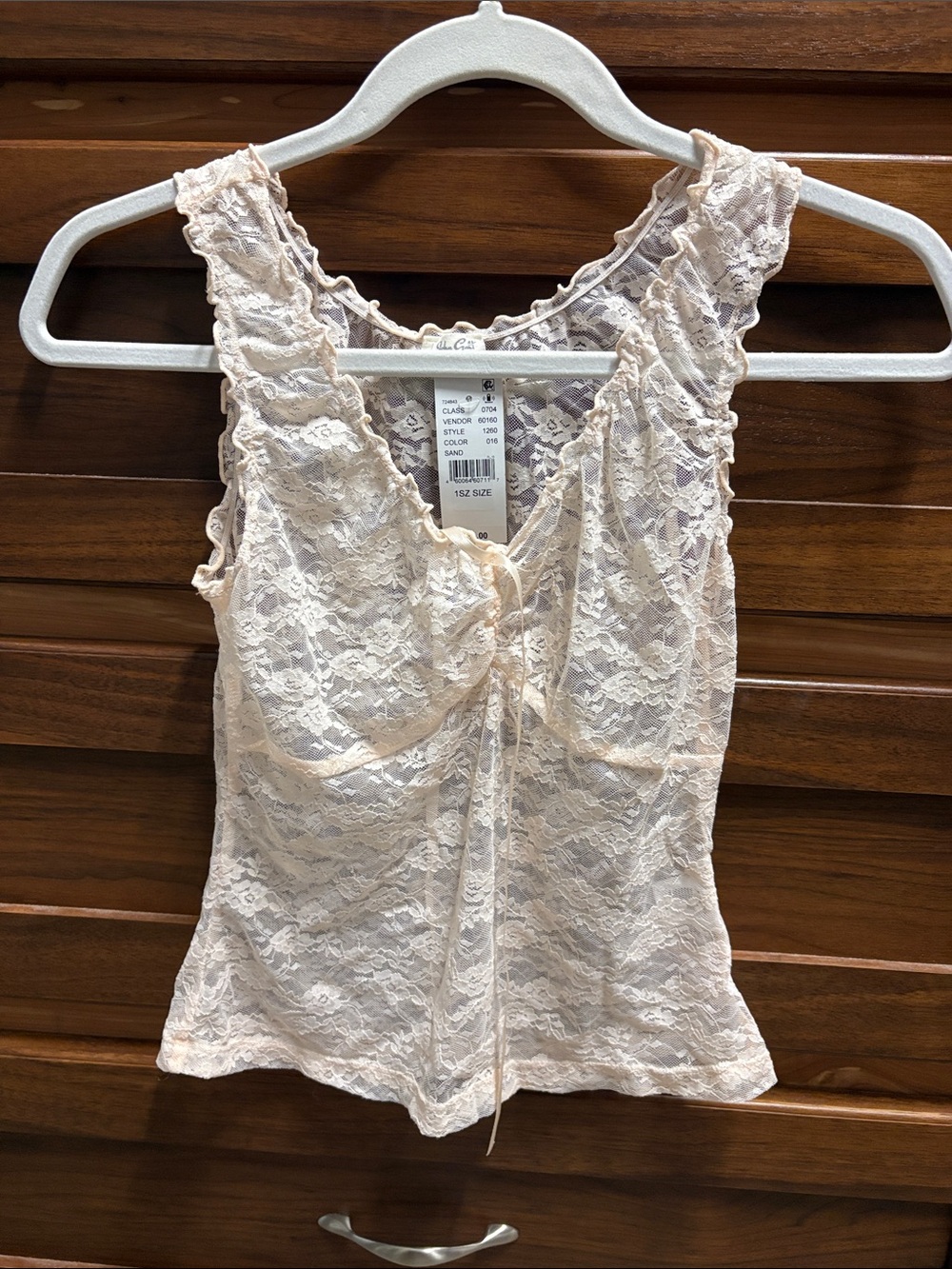 Brandy Melville NWT Pink Lace Tie-Front Tank Top